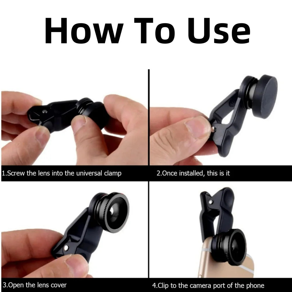 Doodad Co. Phone Camera Lens Kit — 3-in-1, Clip-On Design