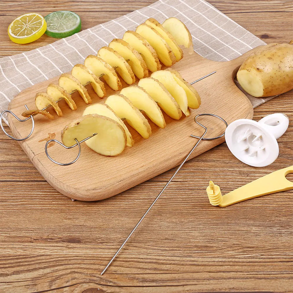 Doodad Co. Spiral Potato Slicer — Stainless Steel, Twisted Cut Design