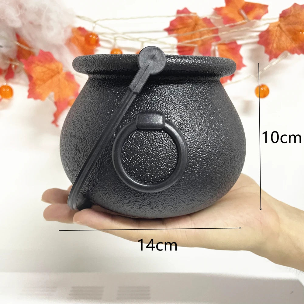 Doodad Co. Cauldron Candy Bowl — Iron Rack Stand, Trick-or-Treat Ready