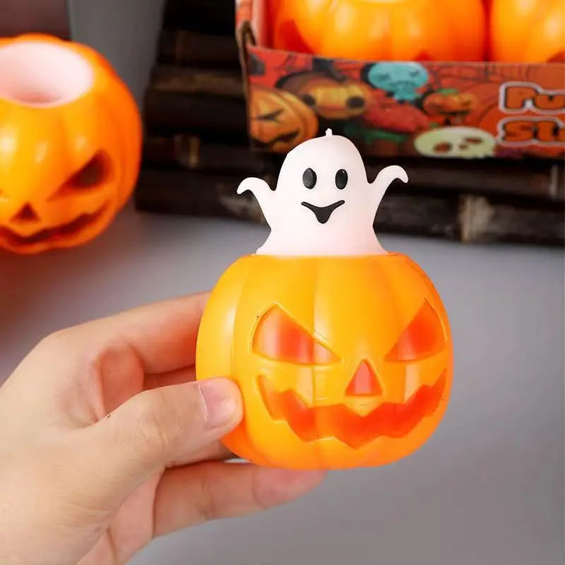 Doodad Co. Pumpkin Ghost Squeeze Pinch Toys — Silicone Stress Relief, Party Favors