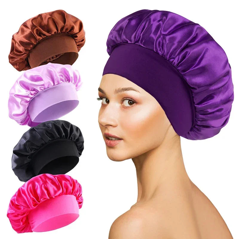 Doodad Co. Satin Sleep Bonnet — Silk-Lined, Large Fit