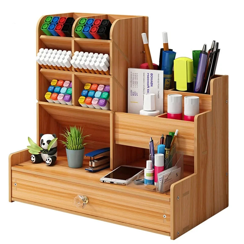 Doodad Co. Wooden Desk Organizer with Drawer