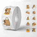 Doodad Co. Capybara Sticker Roll — Waterproof, 500-Piece Set