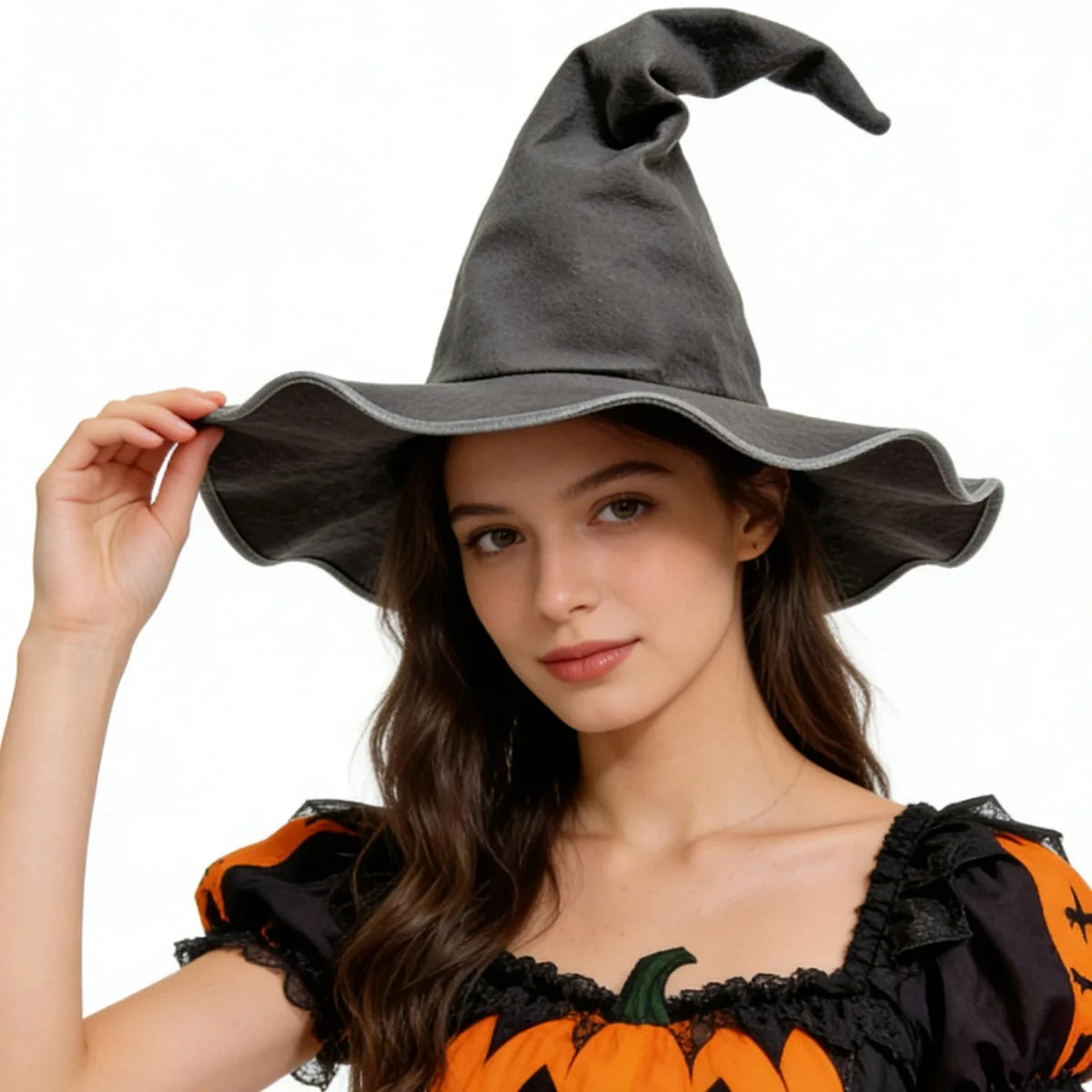 Doodad Co. Velvet Witch Hat — Twist Design, Halloween Costume Accessory