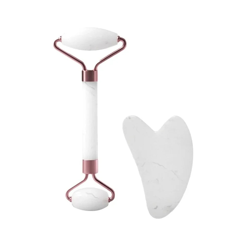 Doodad Co. Facial Massage Roller Set — Dual-End Roller, Gua Sha Included