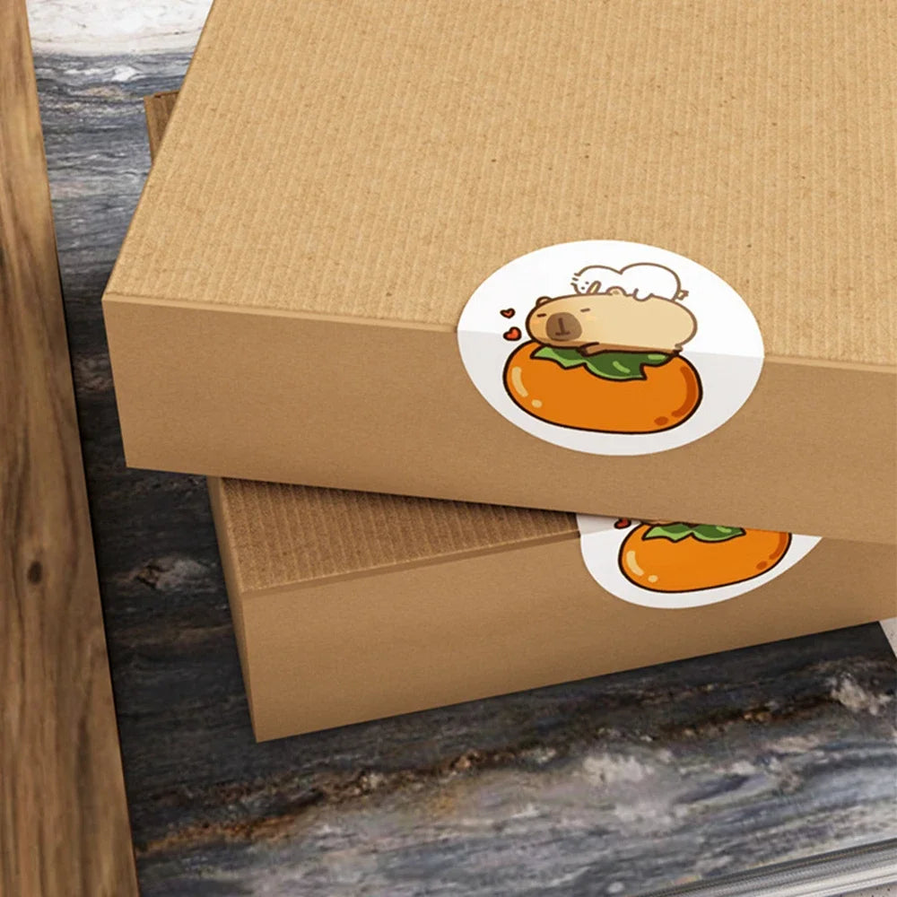 Doodad Co. Capybara Sticker Roll — Waterproof, 500-Piece Set