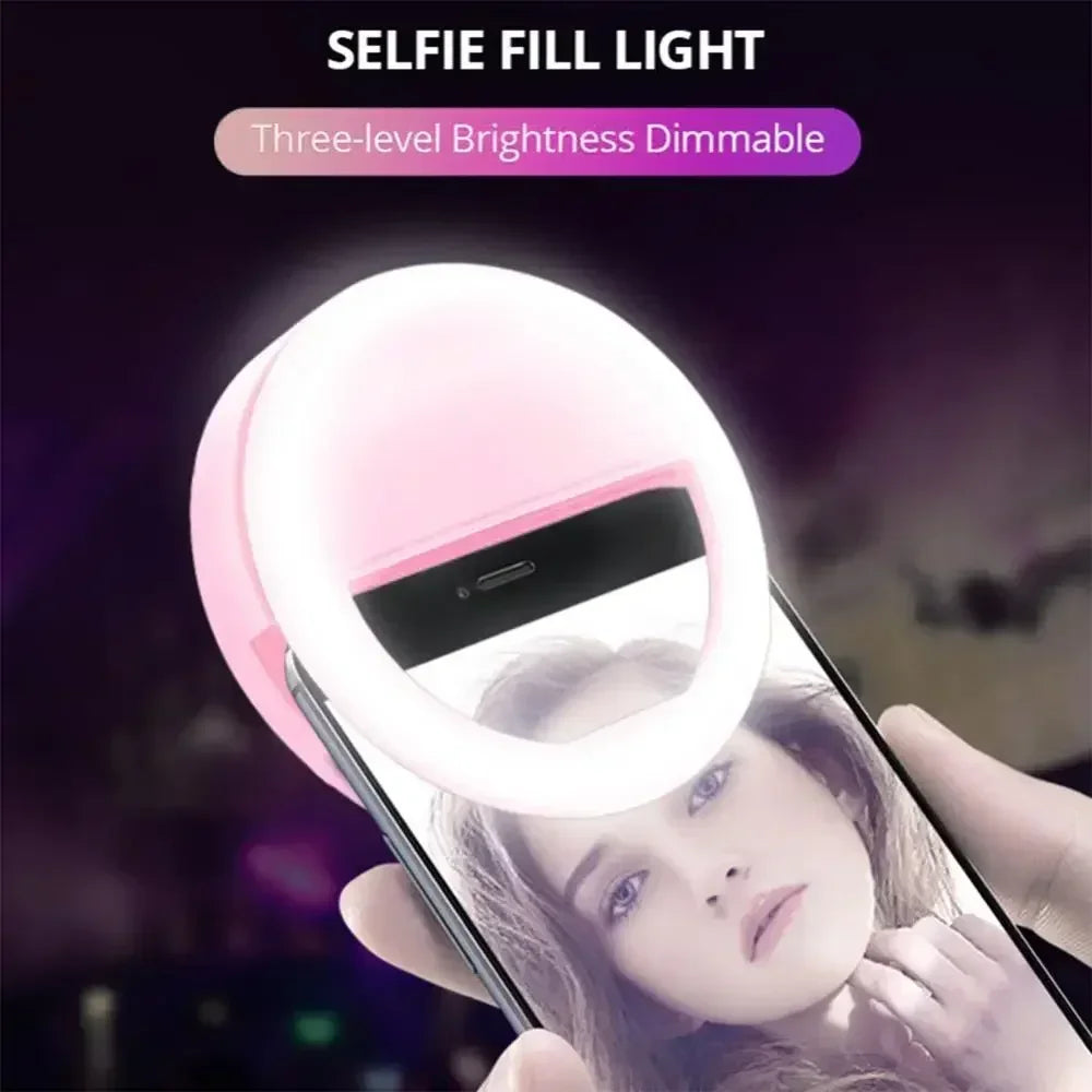 Doodad Co. LED Selfie Ring Light — Clip-On, USB Rechargeable
