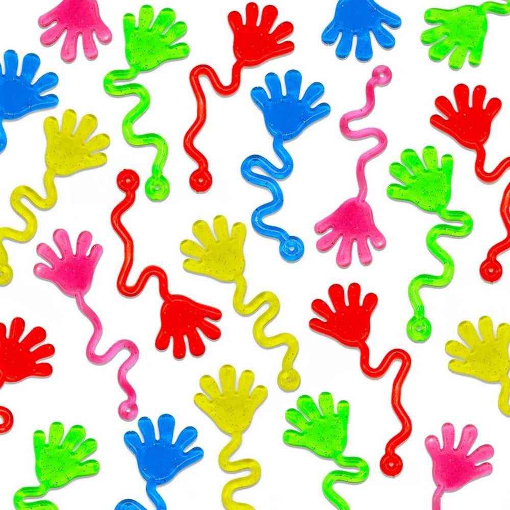 Doodad Co. Sticky Hands Toys — Glitter Stretchy, 12-Piece Party Pack