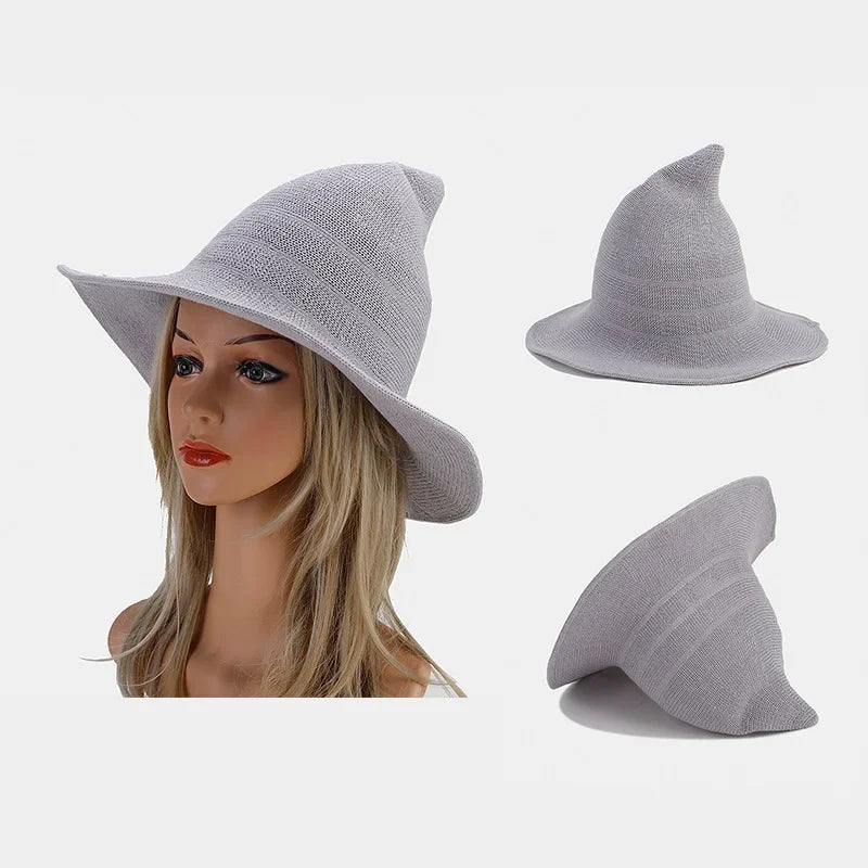 Doodad Co. Knit Witch Hat — Cozy Wool Blend, Vintage Halloween Costume Accessory