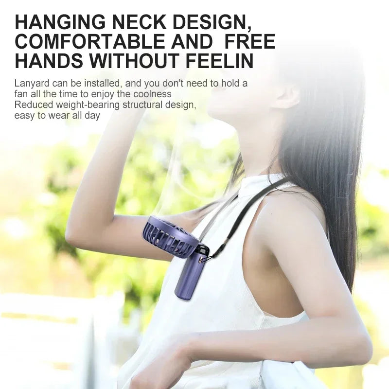 Doodad Co. Portable Neck Fan — 5-Speed, USB Rechargeable