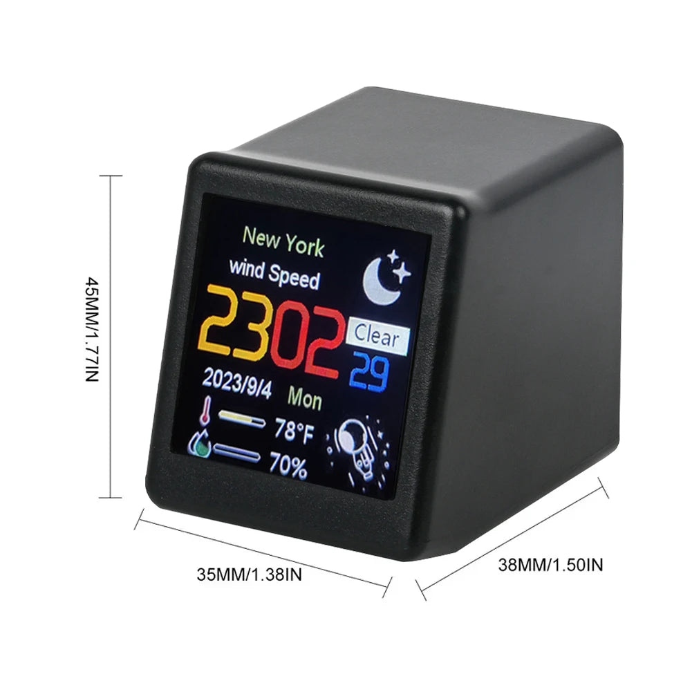 Doodad Co. Smart Desktop Weather Station — Temperature, Humidity & Time Display
