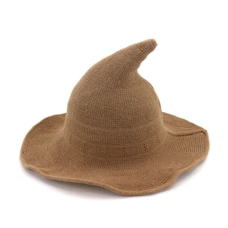 Doodad Co. Knit Witch Hat — Cozy Wool Blend, Vintage Halloween Costume Accessory