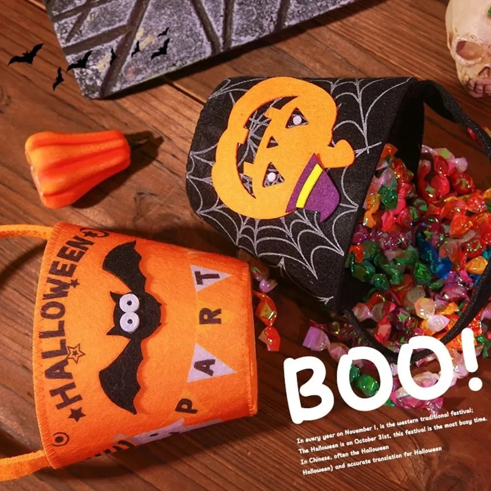Doodad Co. Kids Trick-or-Treat Bucket Bag — Portable Candy Basket, Halloween Party Must-Have