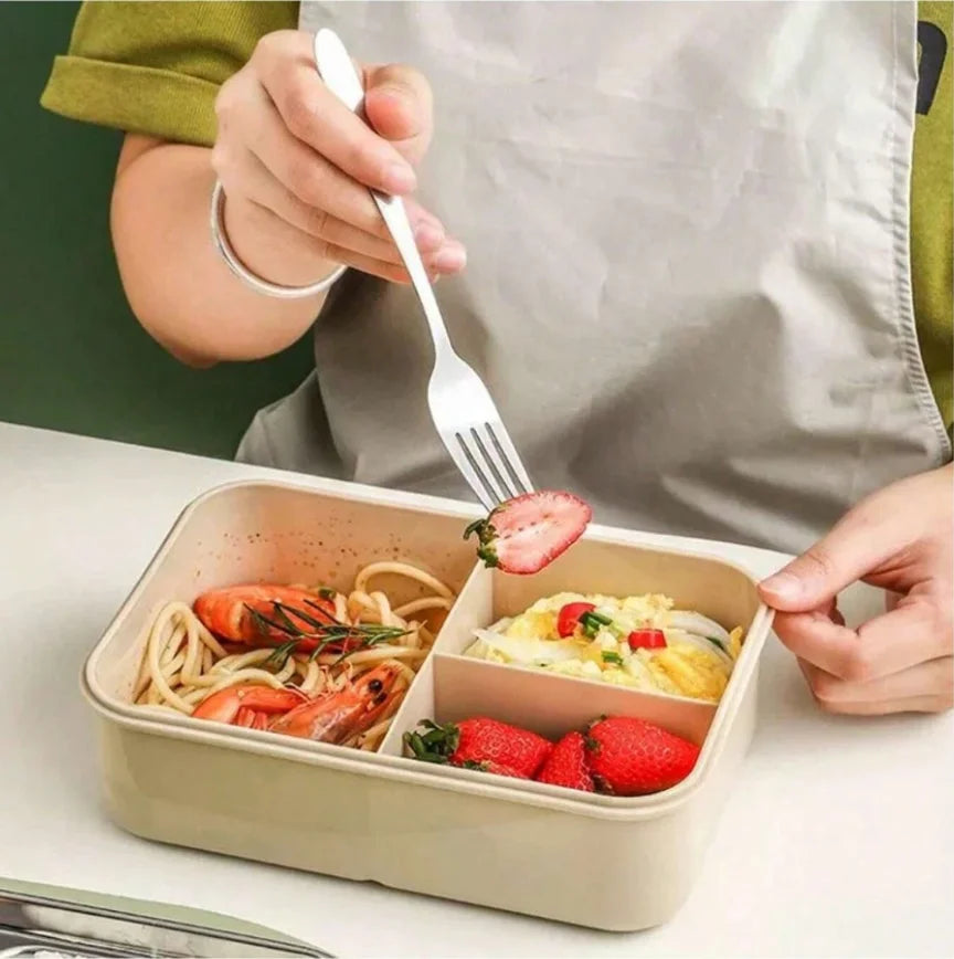 Doodad Co. Bento Lunch Box — 3-Compartment, With Utensils