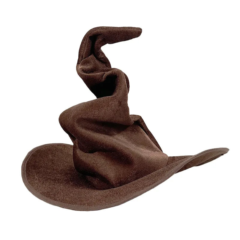 Doodad Co. Velvet Witch Hat — Twist Design, Halloween Costume Accessory