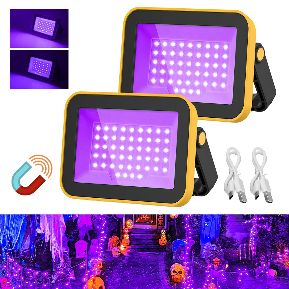 Doodad Co. Rechargeable UV Work Light — Magnetic Blacklight, USB Powered