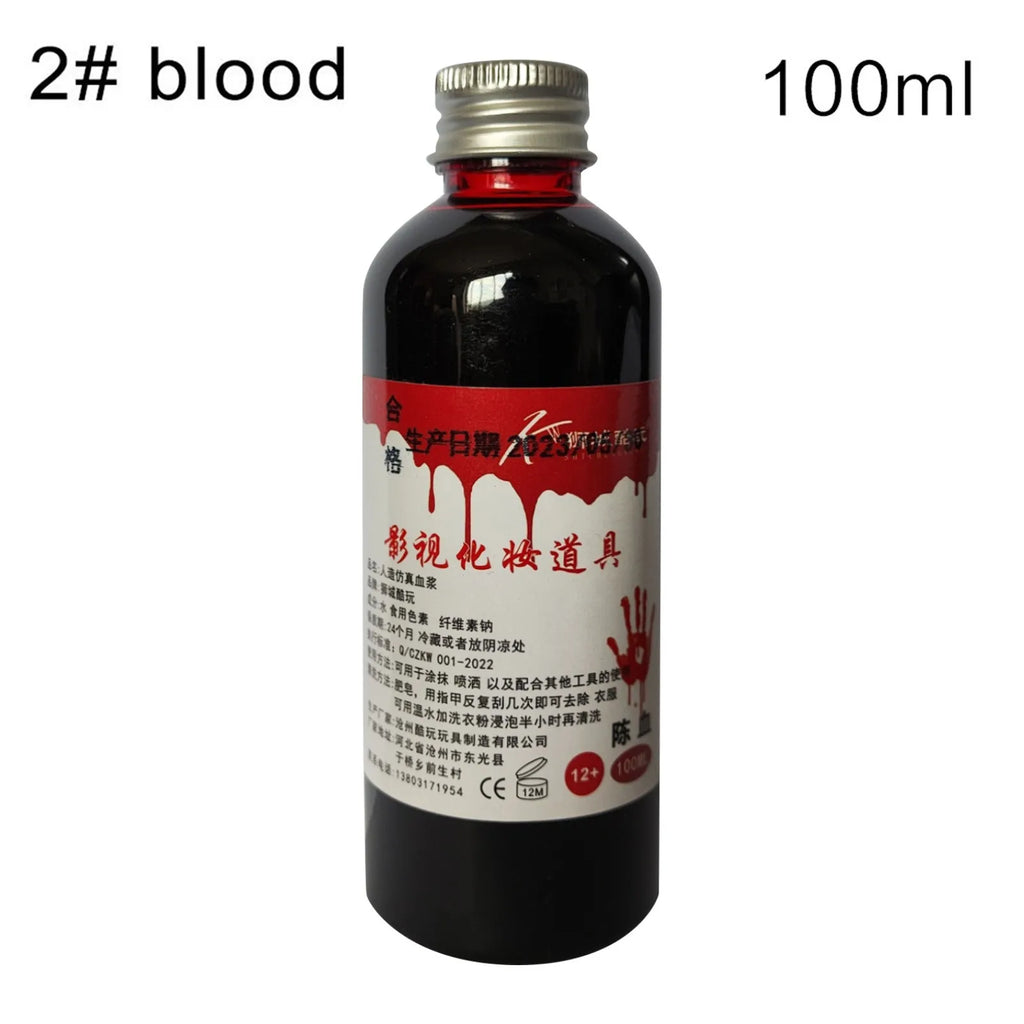 Doodad Co. Fake Blood Bottle — Realistic Cosplay Prop, Easy-Pour Halloween Gore