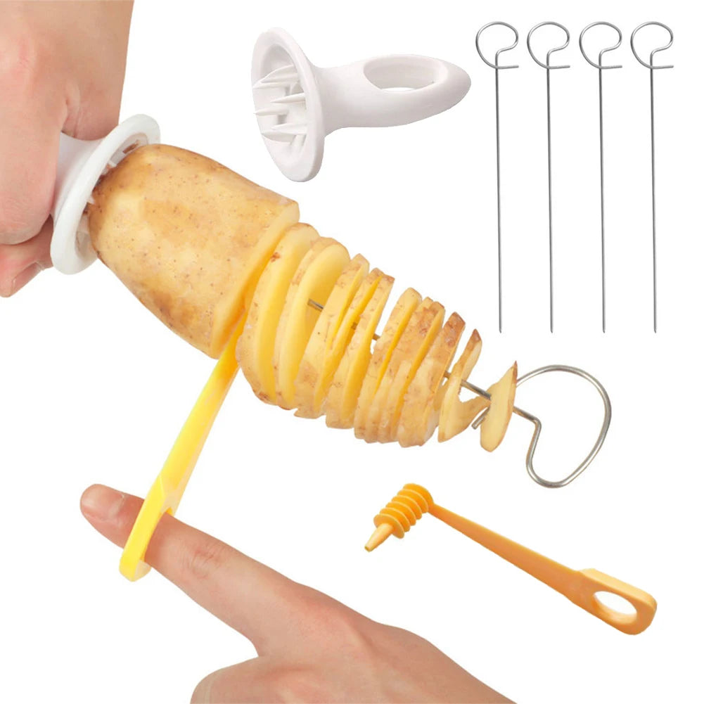 Doodad Co. Spiral Potato Slicer — Stainless Steel, Twisted Cut Design