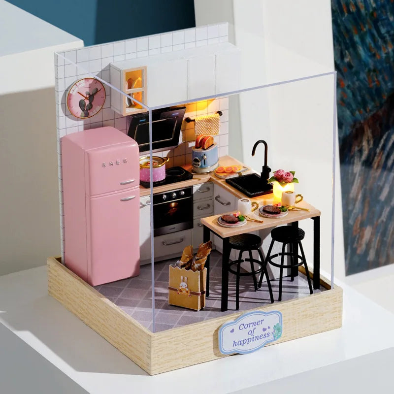 Doodad Co. DIY Dollhouse Kit — 3D Wooden Puzzle, Miniature Build