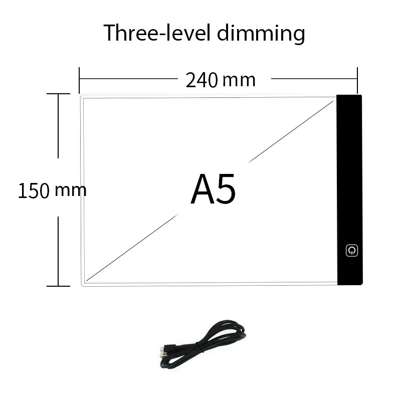 Doodad Co. LED Tracing Light Pad — 3-Level Dimmable, Drawing Board