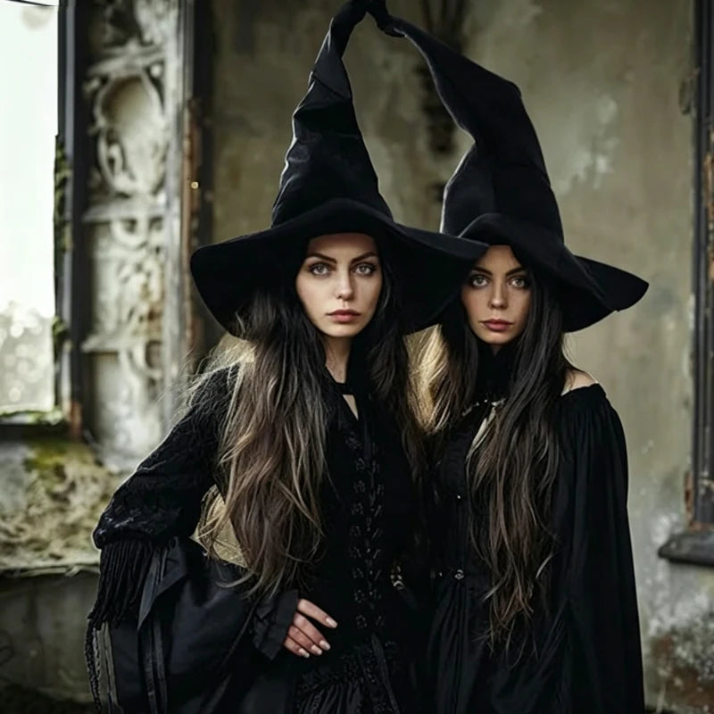 Doodad Co. Velvet Witch Hat — Twist Design, Halloween Costume Accessory