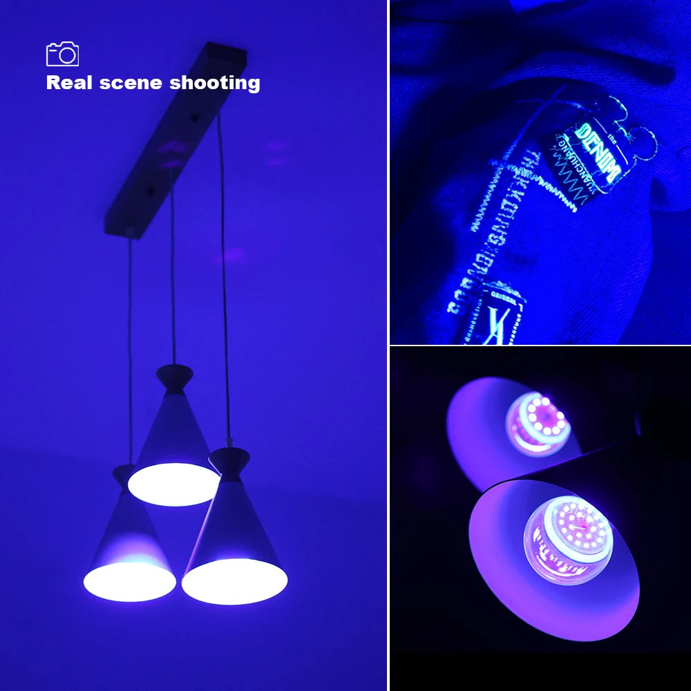 Doodad Co. LED Blacklight Bulb — E27 Screw-In, Instant Neon Glow Effect