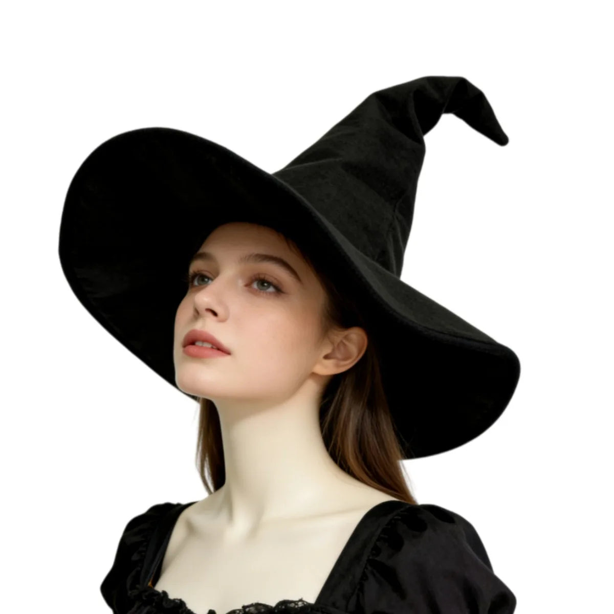 Doodad Co. Velvet Witch Hat — Twist Design, Halloween Costume Accessory