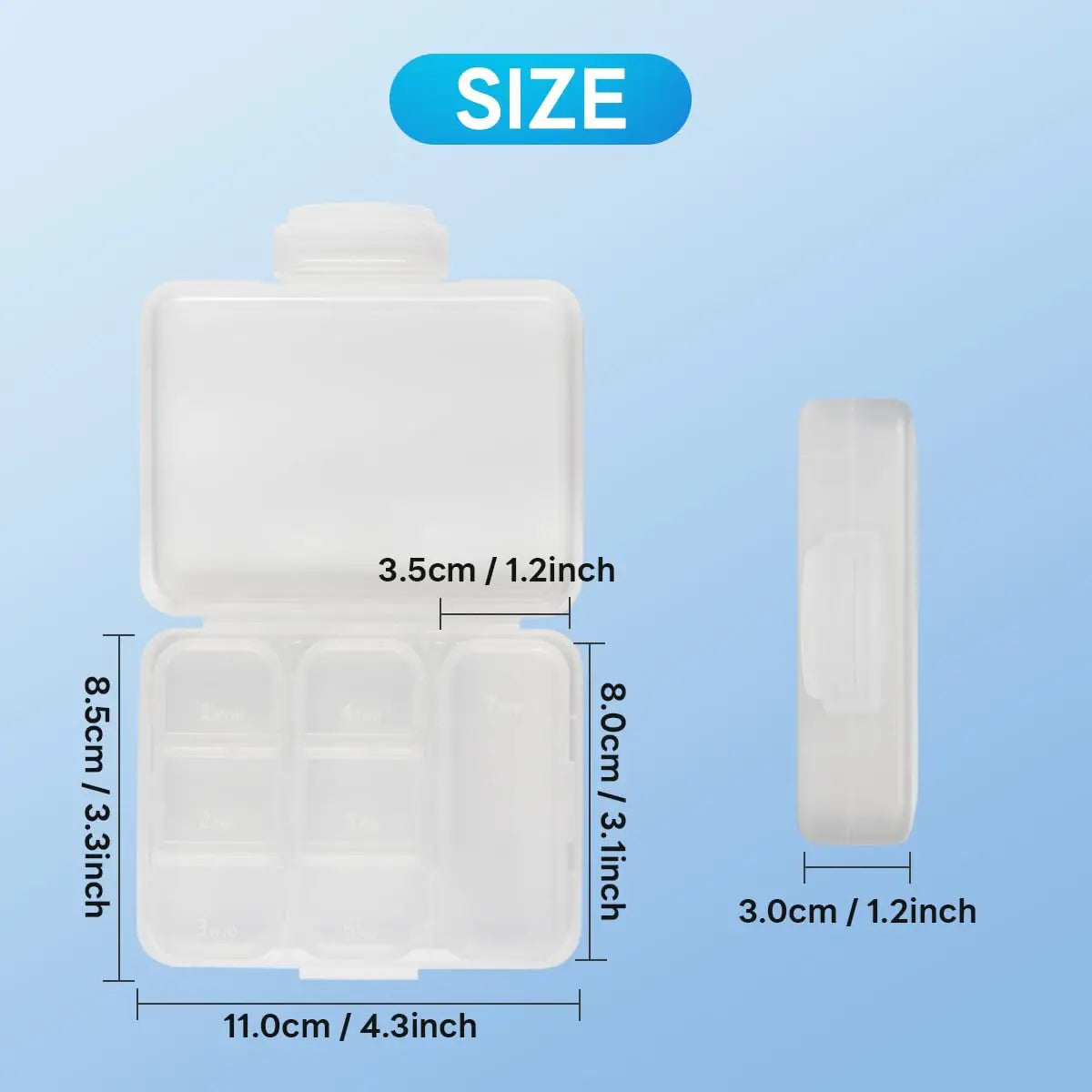 Doodad Co. 7-Day Travel Pill Organizer (2pc)