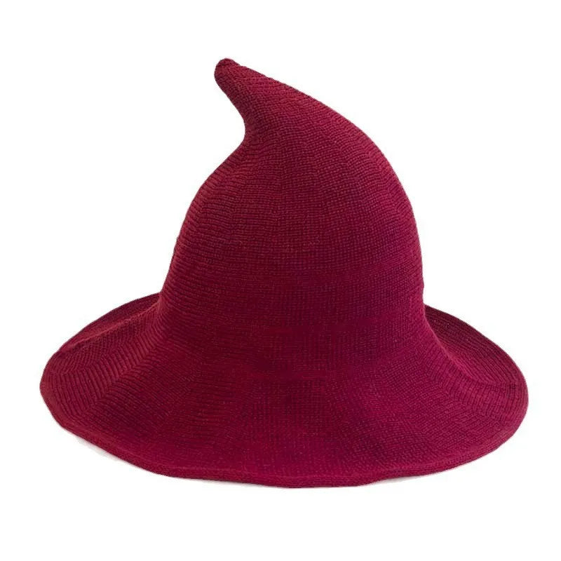 Doodad Co. Knit Witch Hat — Cozy Wool Blend, Vintage Halloween Costume Accessory