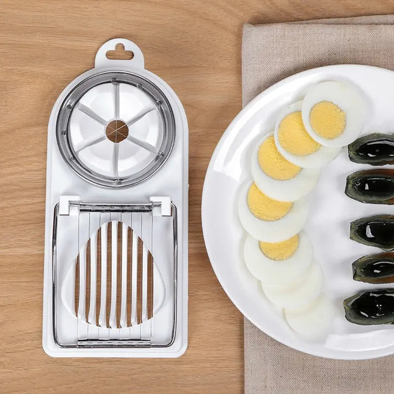 Doodad Co. Multifunctional Egg Slicer — Stainless Steel, 2-in-1 Cutter