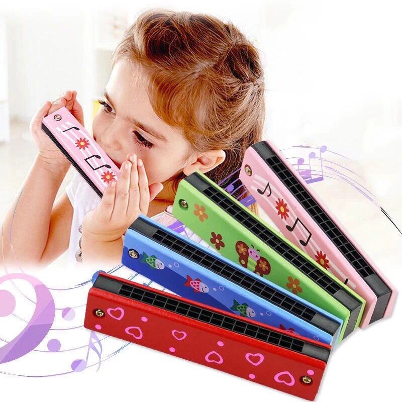Doodad Co. Kids Wooden Harmonica — Beginner-Friendly, Musical Learning Toy