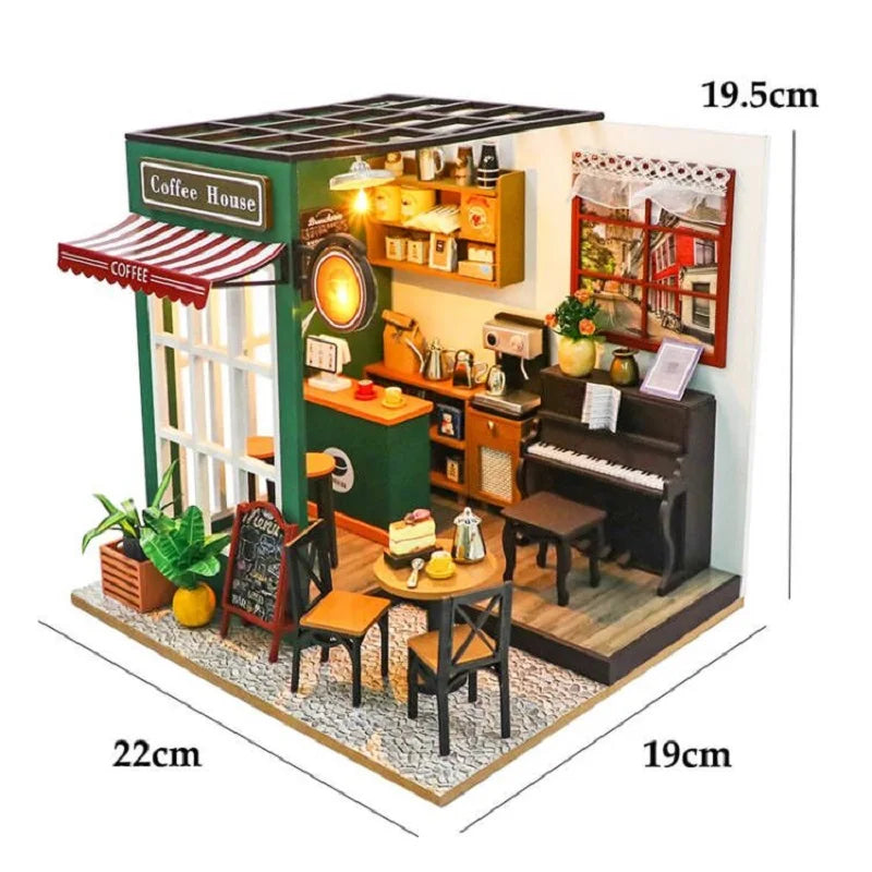 Doodad Co. DIY Dollhouse Kit — 3D Wooden Puzzle, Miniature Build