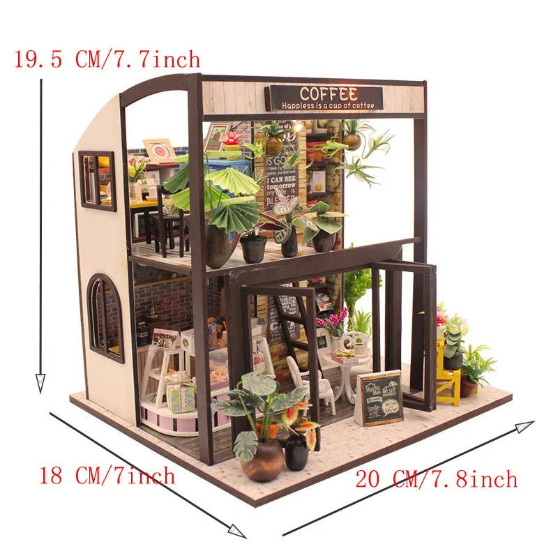 Doodad Co. DIY Dollhouse Kit — 3D Wooden Puzzle, Miniature Build