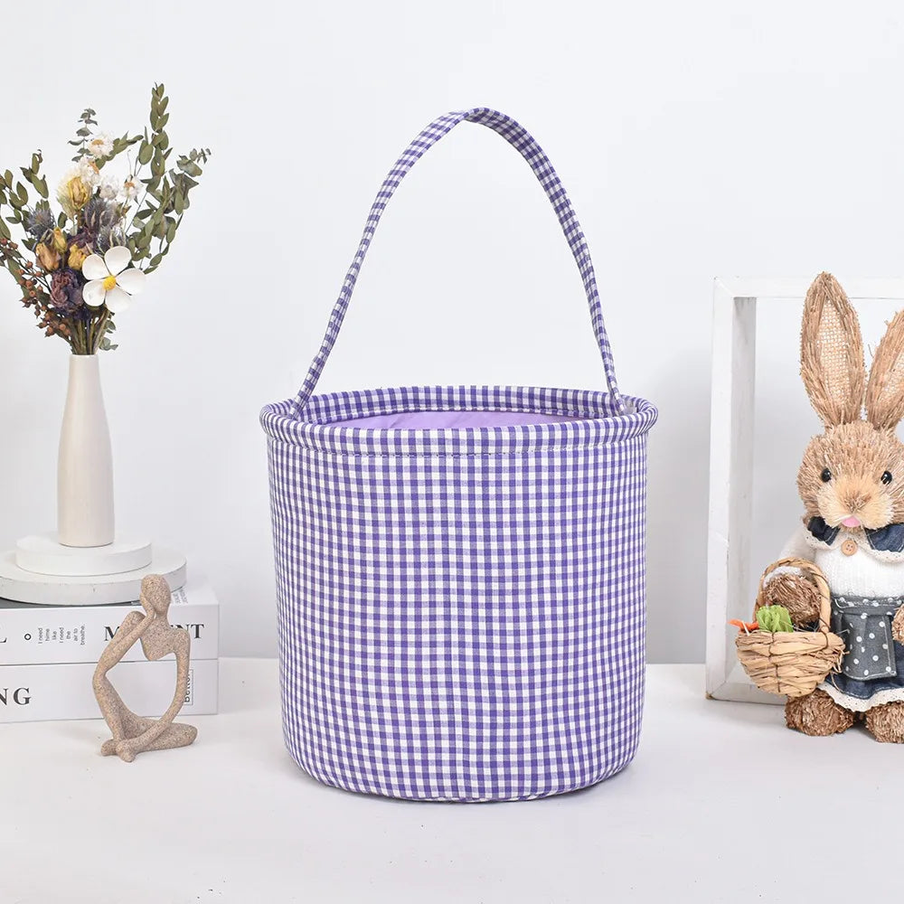 Doodad Co. Plaid Trick-or-Treat Tote — Large Capacity Candy Basket, Halloween Essential