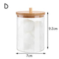 Doodad Co. Acrylic Cotton Pad Organizer — Bamboo Lid, Bathroom Storage