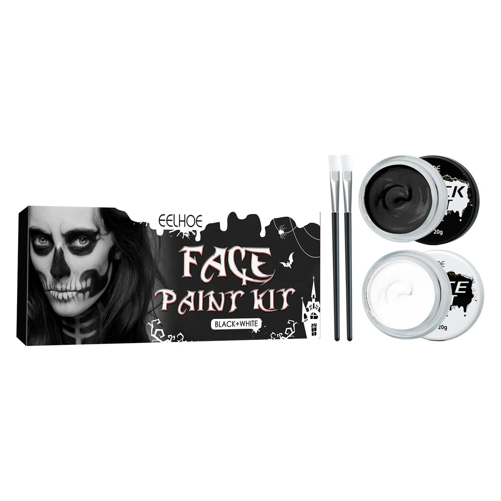 Doodad Co. Black & White Face Paint Kit — Highly Pigmented, DIY Cosplay Body Art