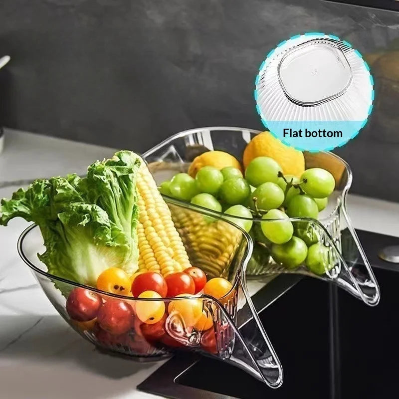 Doodad Co. Dry-Wet Drain Rack — Dual Compartment, Sink Filter Basket