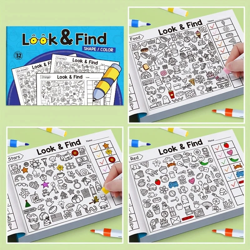 Doodad Co. Hidden Objects Coloring Book — Interactive, 100+ Activity Pages