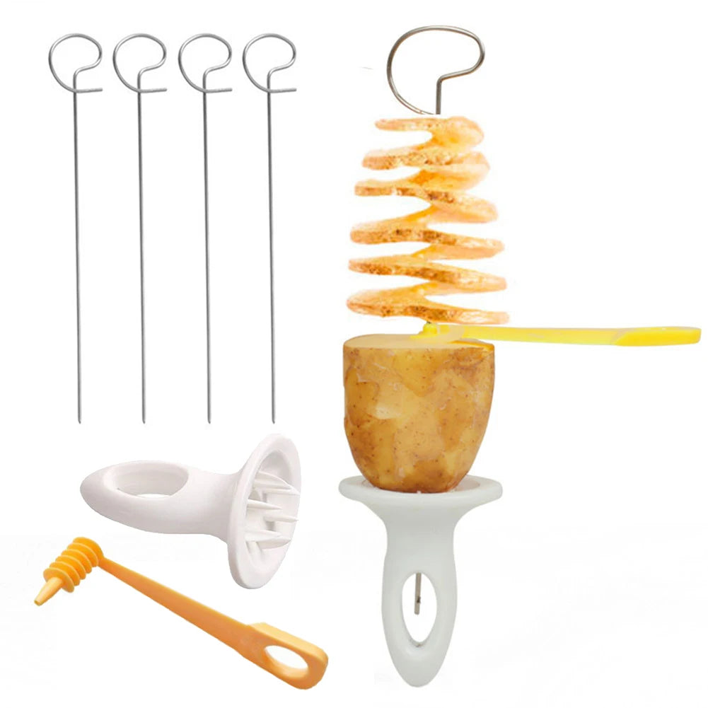 Doodad Co. Spiral Potato Slicer — Stainless Steel, Twisted Cut Design