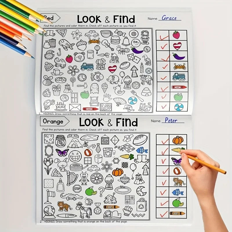 Doodad Co. Hidden Objects Coloring Book — Interactive, 100+ Activity Pages