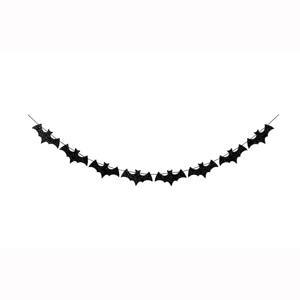 Doodad Co. Paper Bat Banner — Hanging Garland, "Happy Halloween" Flag