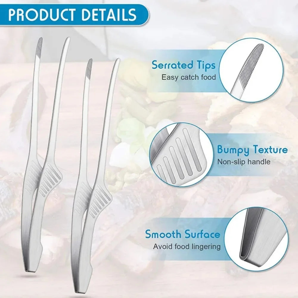 Doodad Co. Stainless Steel Food Tongs — Multi-Purpose, BBQ Ready
