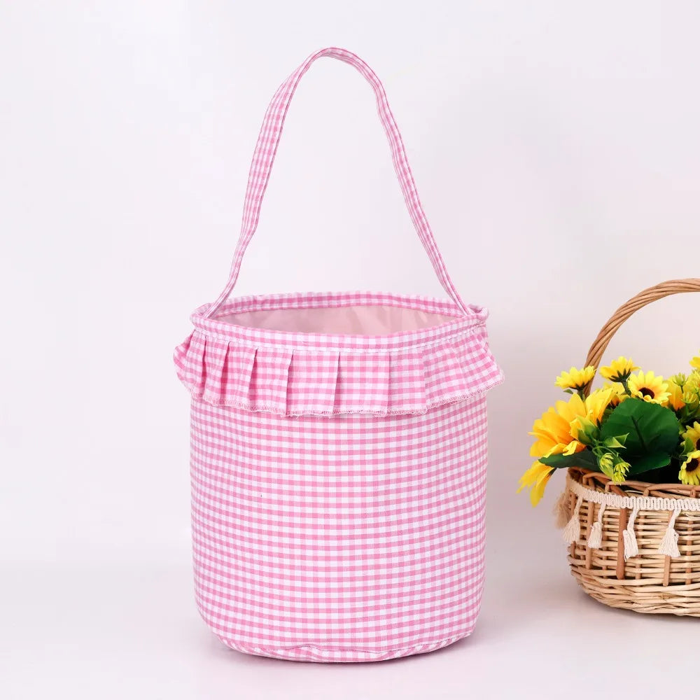 Doodad Co. Plaid Trick-or-Treat Tote — Large Capacity Candy Basket, Halloween Essential