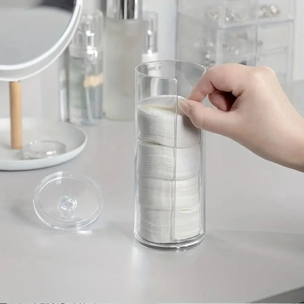 Doodad Co. Cotton Swab Storage Box — Clear Acrylic, Portable Case