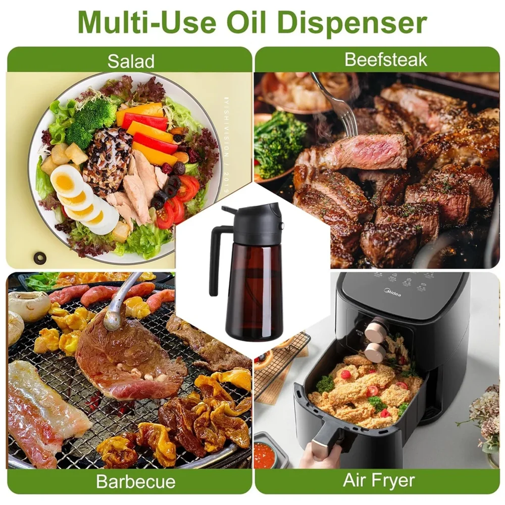 Doodad Co. 2-in-1 Glass Oil Sprayer & Dispenser