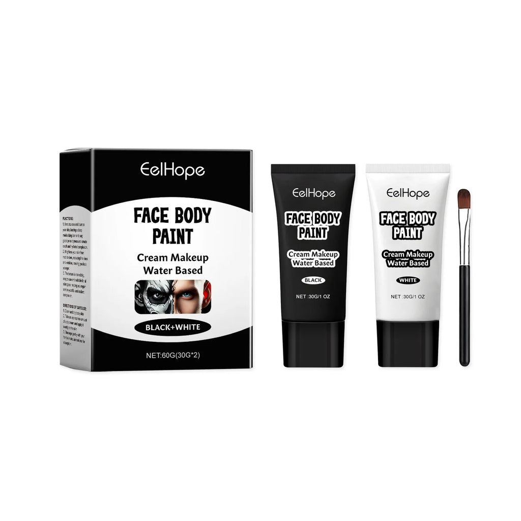 Doodad Co. White & Black Body Paint — Full Coverage, Oil-Free Easy Wash-Off