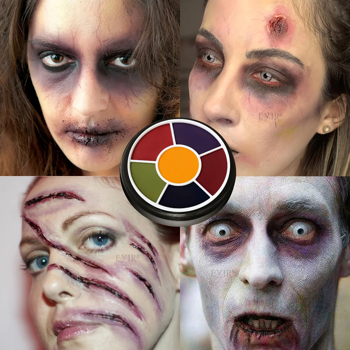 Doodad Co. Halloween SFX Makeup Kit — Scar Wax, Blood Spray & 6-Color Face Paint