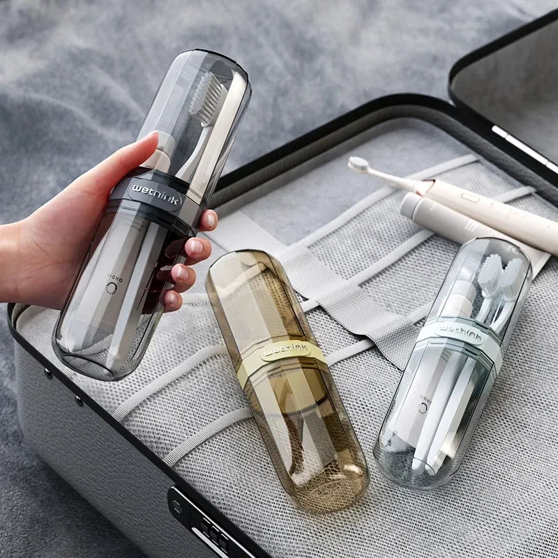 Doodad Co. Toothbrush Travel Case — Hard Shell Protection, Hygienic Clear Design