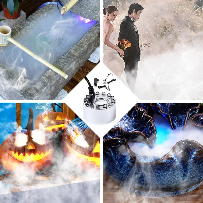Doodad Co. Mini Pumpkin Fog Fountain — Compact LED Mist Maker, Tabletop Halloween Glow