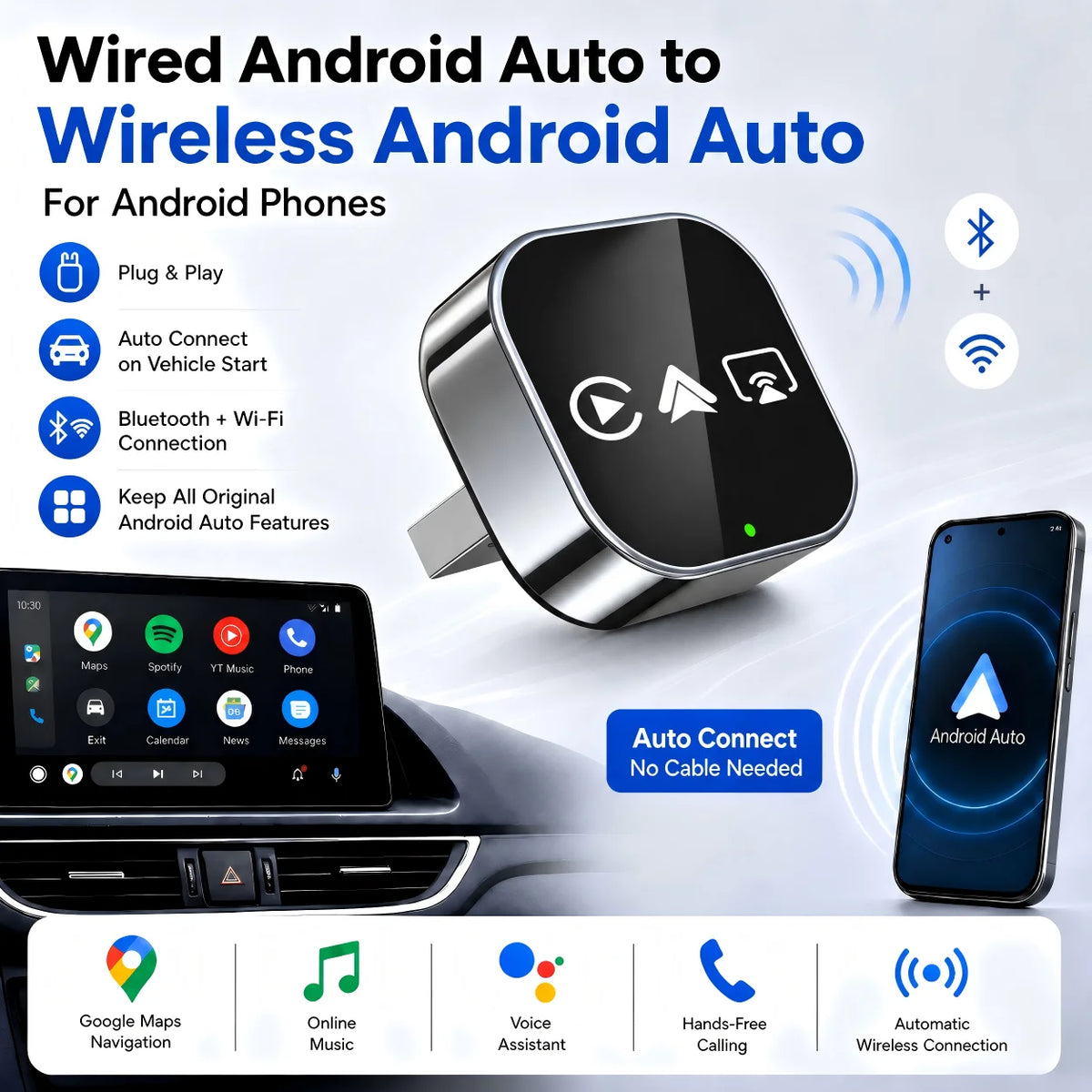 Doodad Co. 4-in-1 Wireless CarPlay Adapter — Instant Wired-to-Wireless Upgrade